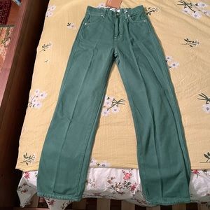 Reformation Green Straight Leg Jeans